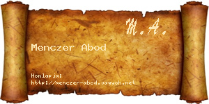 Menczer Abod névjegykártya
